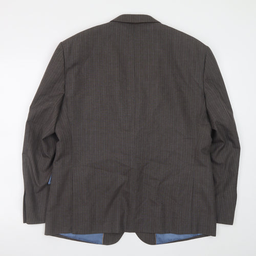 Taylor & Wright Men's Brown Pinstripe Tailored Fit Wool Blazer 44S
