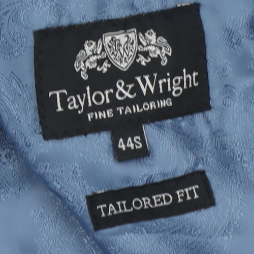 Taylor & Wright Men's Brown Pinstripe Tailored Fit Wool Blazer 44S