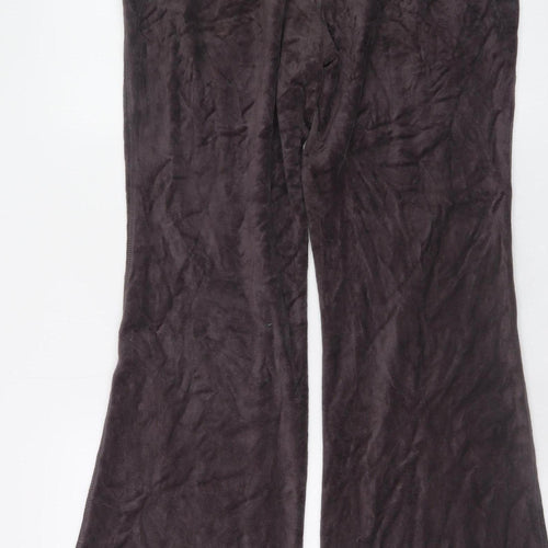Weekday Womens Brown Velour Wide-Leg Sweatpants Size S