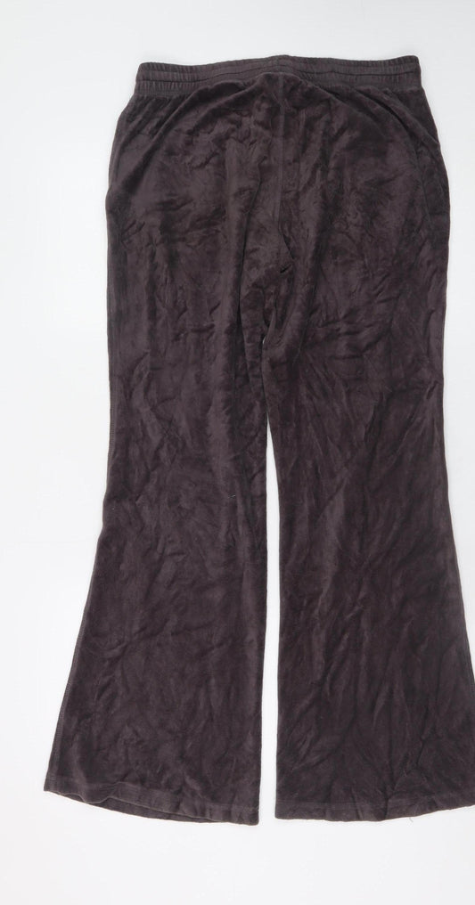 Weekday Womens Brown Velour Wide-Leg Sweatpants Size S