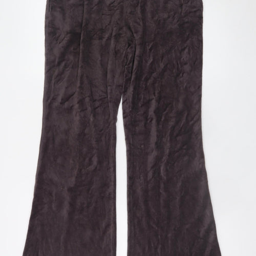 Weekday Womens Brown Velour Wide-Leg Sweatpants Size S