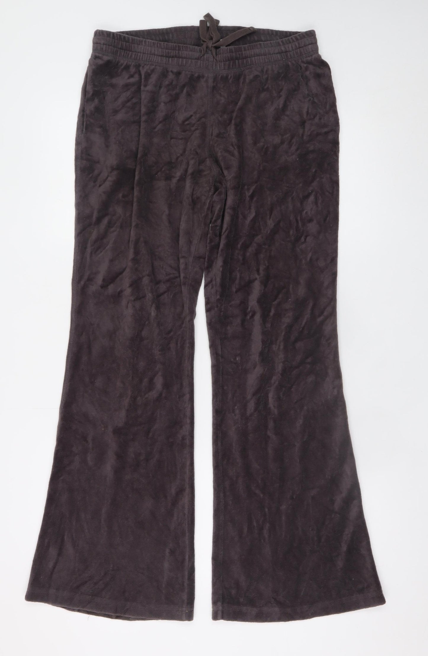 Weekday Womens Brown Velour Wide-Leg Sweatpants Size S