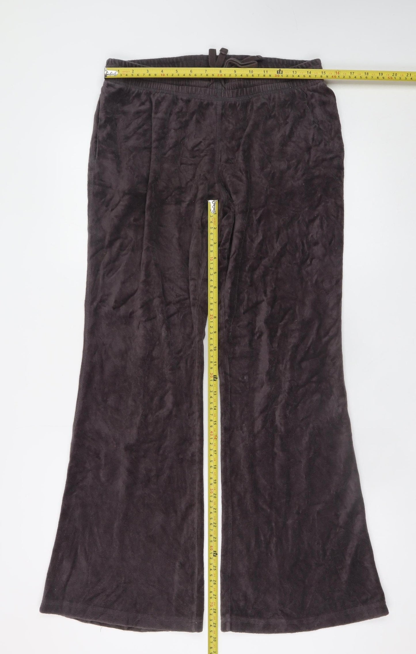 Weekday Womens Brown Velour Wide-Leg Sweatpants Size S