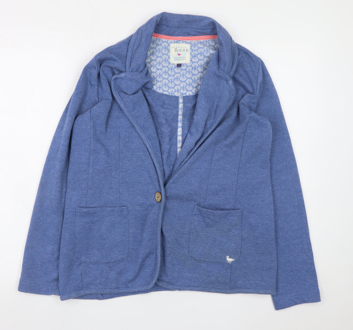 Country Rose Women Blue Size 12 Jersey Blazer Jacket