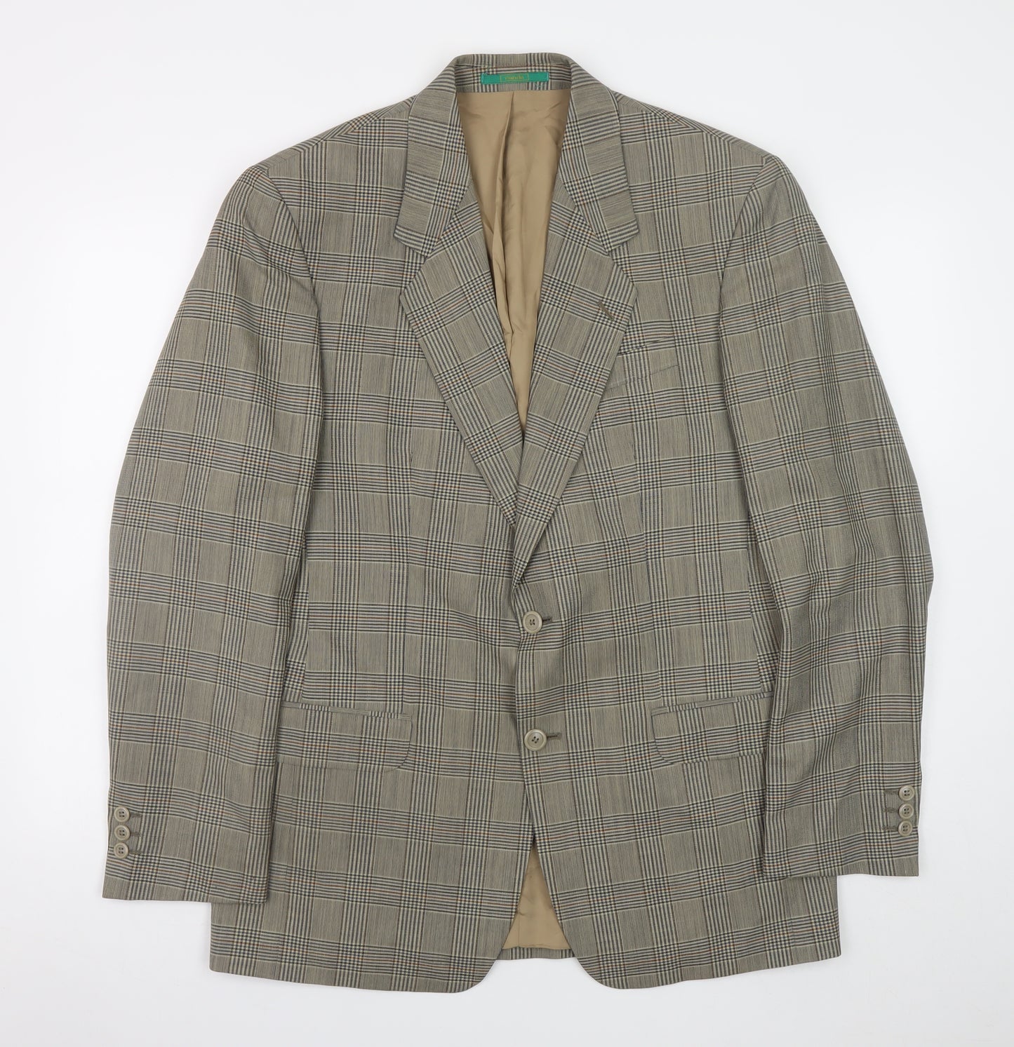 Canda Men's Brown Check Wool Blazer 38in Classic Fit Mid-Length