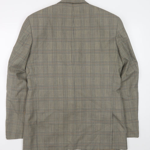 Canda Men's Brown Check Wool Blazer 38in Classic Fit Mid-Length