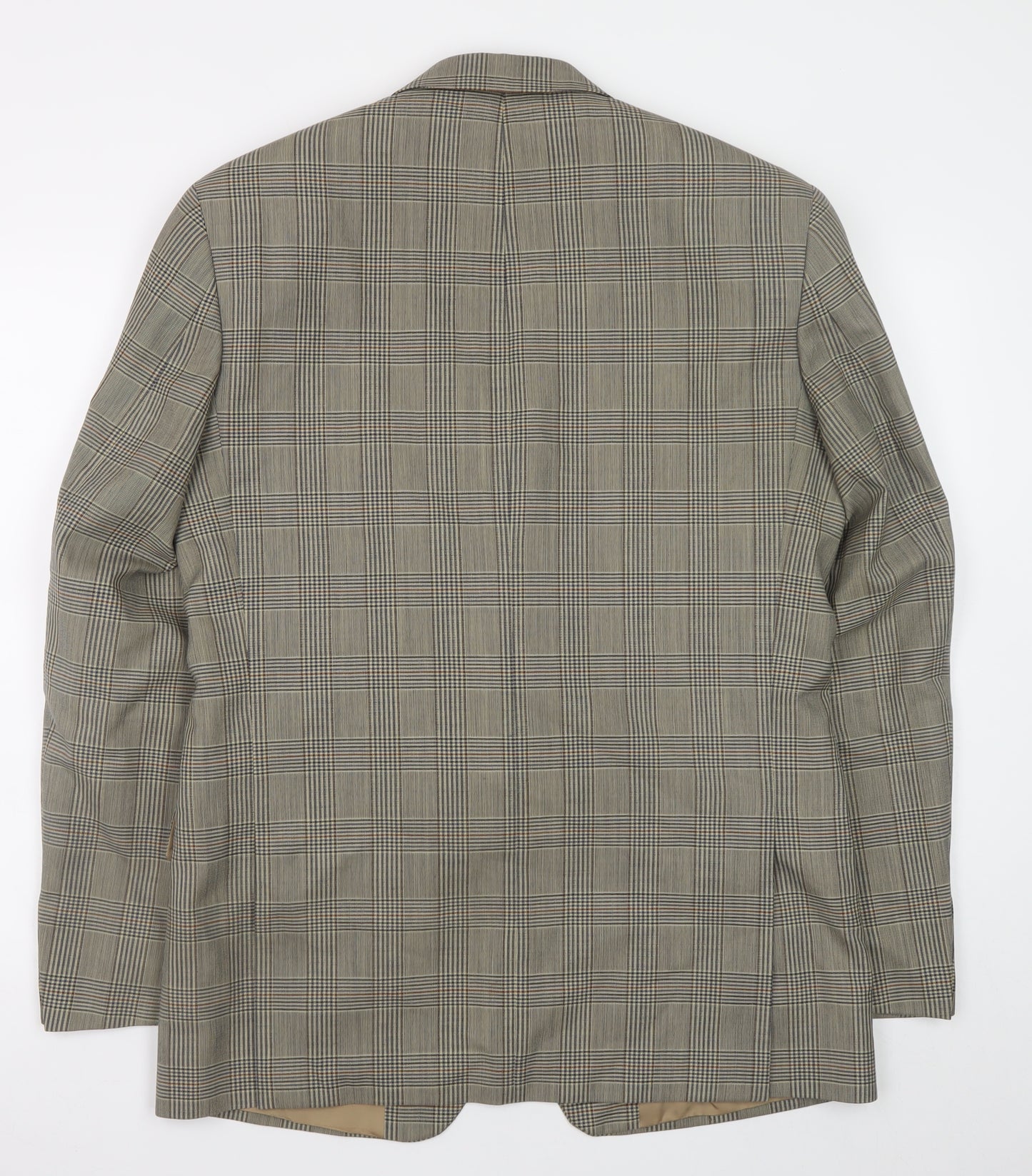 Canda Men's Brown Check Wool Blazer 38in Classic Fit Mid-Length