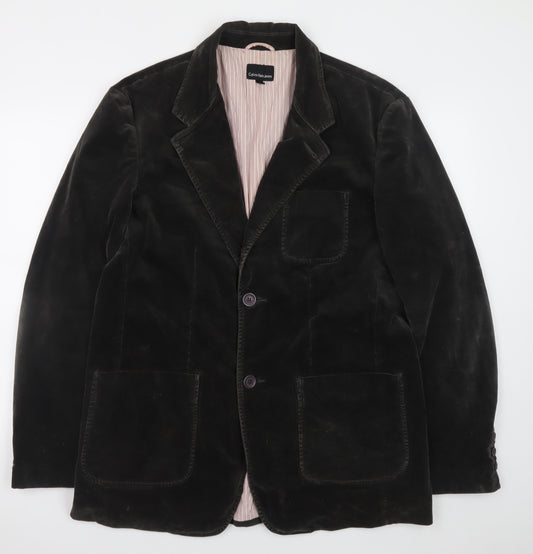 Calvin Klein Jeans Men's Black Velvet Blazer Jacket 2XL Classic Style