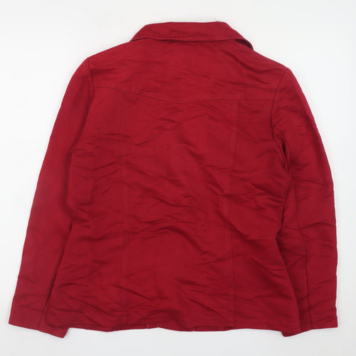 DIJON Women's Red Cotton Classic Blazer Size 12