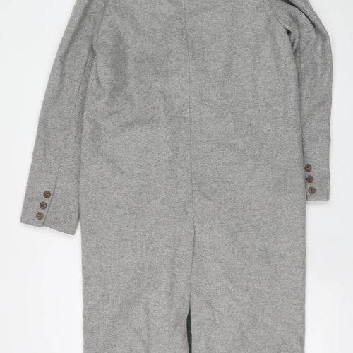Topshop Women's Grey Wool Blend Long Overcoat Size 8