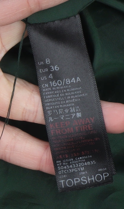 Topshop Women's Grey Wool Blend Long Overcoat Size 8