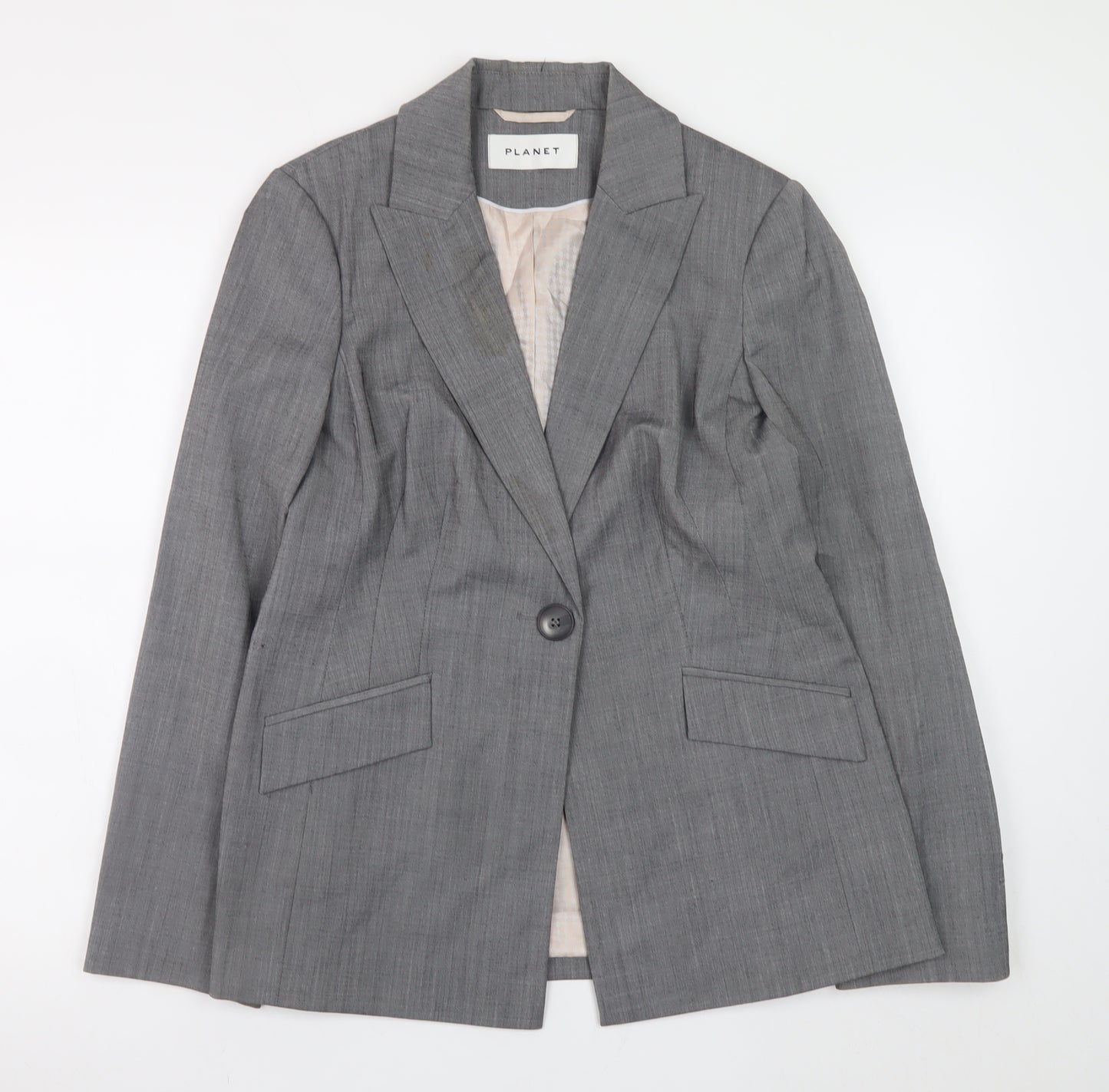 Planet Women's Grey Wool Blend Blazer Jacket Size 10
