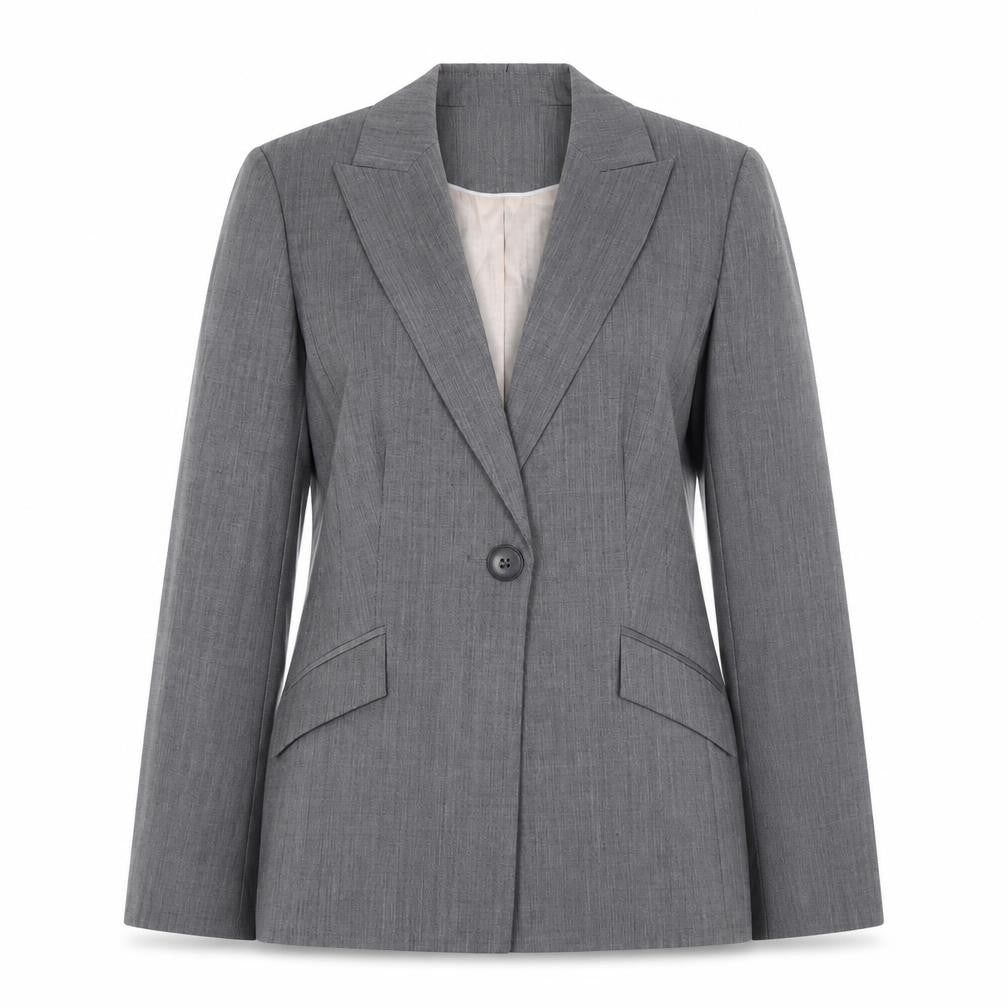 Front view of Planet Women's Grey Wool Blend Blazer Jacket, size 10