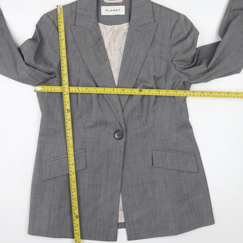 Planet Women's Grey Wool Blend Blazer Jacket Size 10