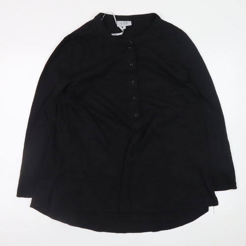 LIVE FOR THE WEEKEND Men's Black Henley Long Sleeve Cotton T-Shirt 2XL