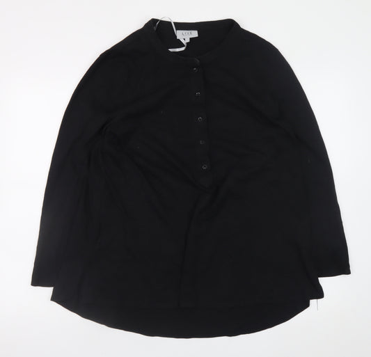 LIVE FOR THE WEEKEND Men's Black Henley Long Sleeve Cotton T-Shirt 2XL