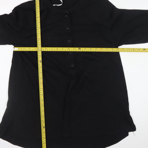 LIVE FOR THE WEEKEND Men's Black Henley Long Sleeve Cotton T-Shirt 2XL