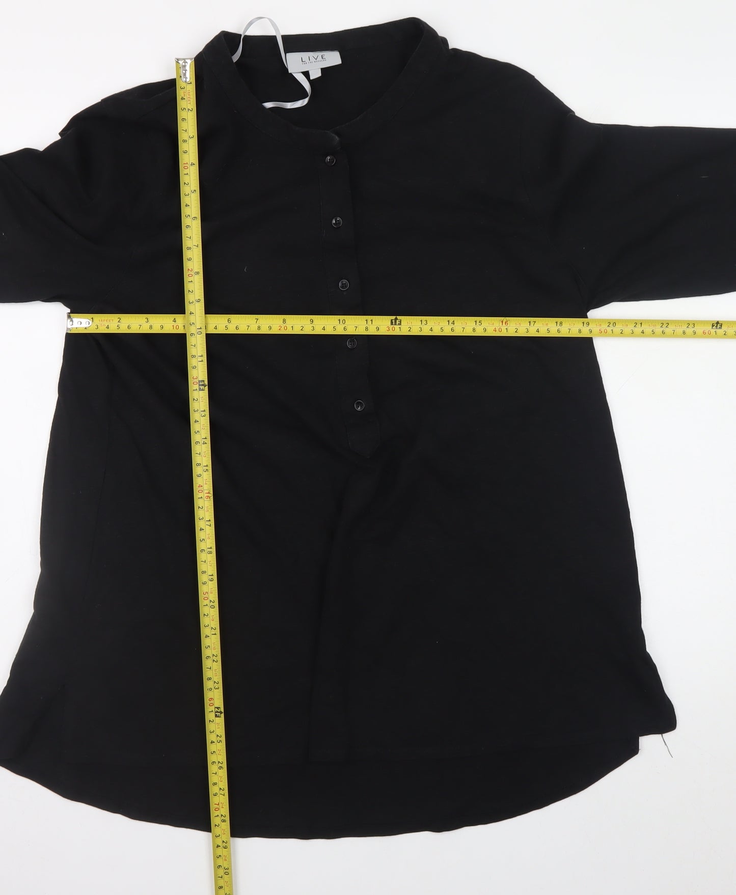 LIVE FOR THE WEEKEND Men's Black Henley Long Sleeve Cotton T-Shirt 2XL