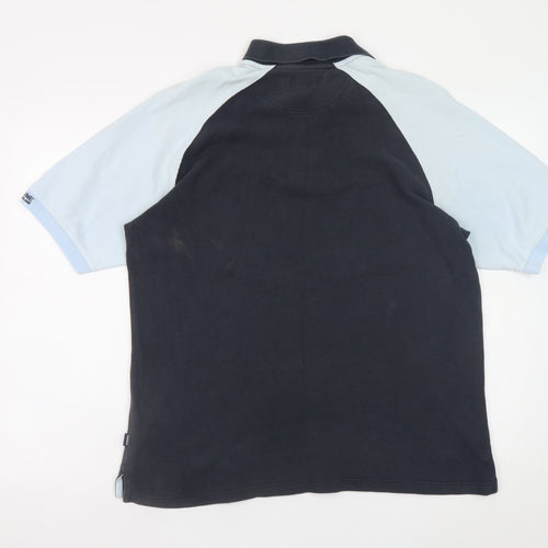 Maine New England Men’s Blue Colourblock Cotton Polo Shirt Size L