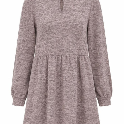 New Look Women Brown Knit Fit & Flare Dress Size 8 Long Sleeve