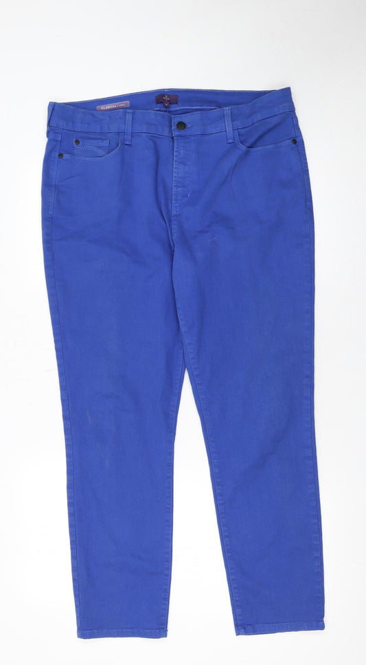 NYDJ Women Blue Clarissa Slim Straight Jeans Size 18