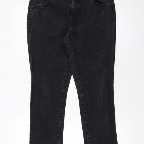 Dorothy Perkins Women's Black Size 12 Straight Leg Stretch Jeans