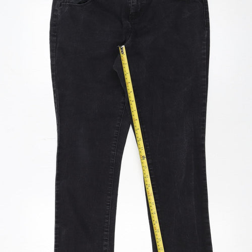 Dorothy Perkins Women's Black Size 12 Straight Leg Stretch Jeans