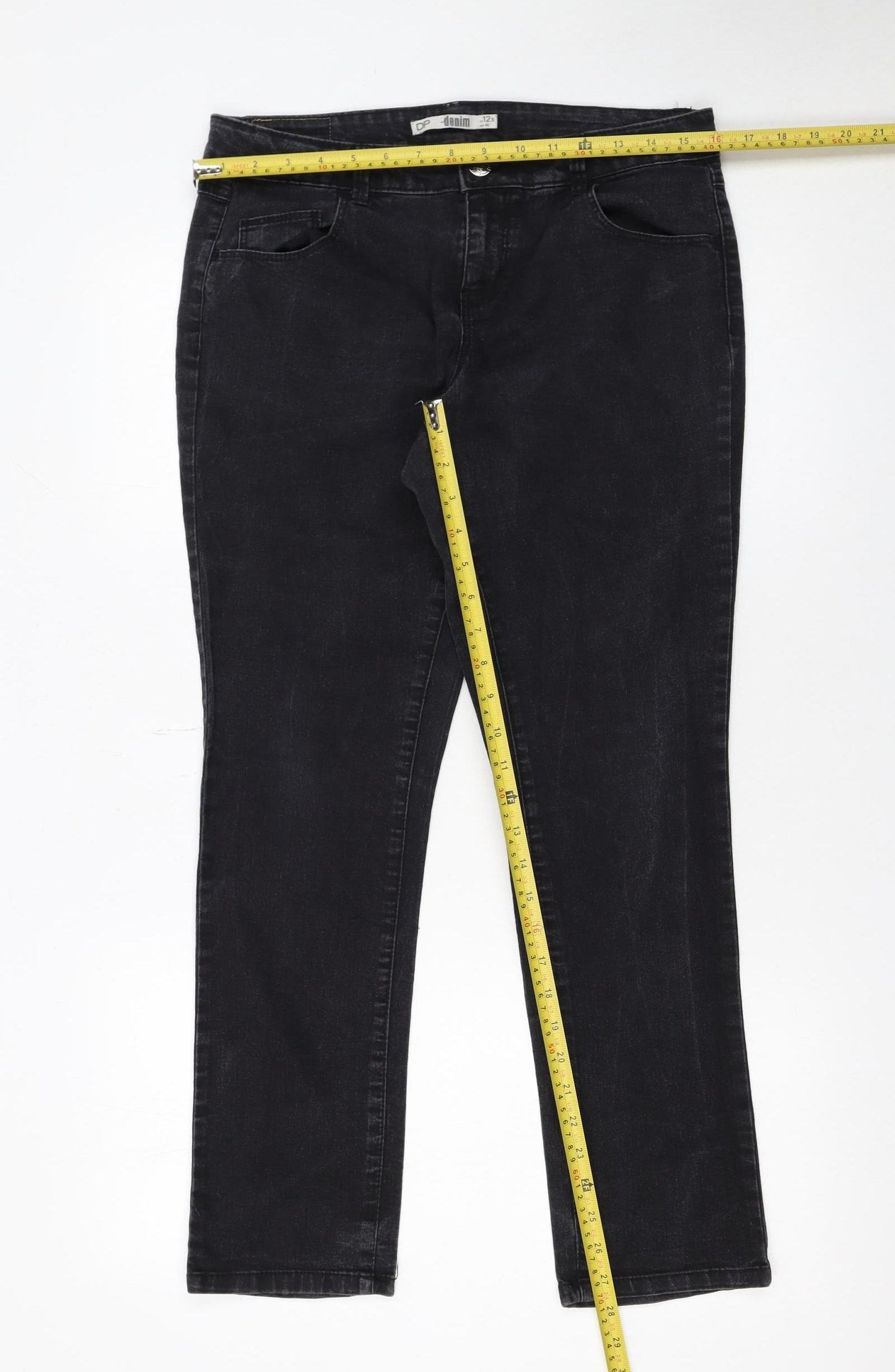 Dorothy Perkins Women's Black Size 12 Straight Leg Stretch Jeans