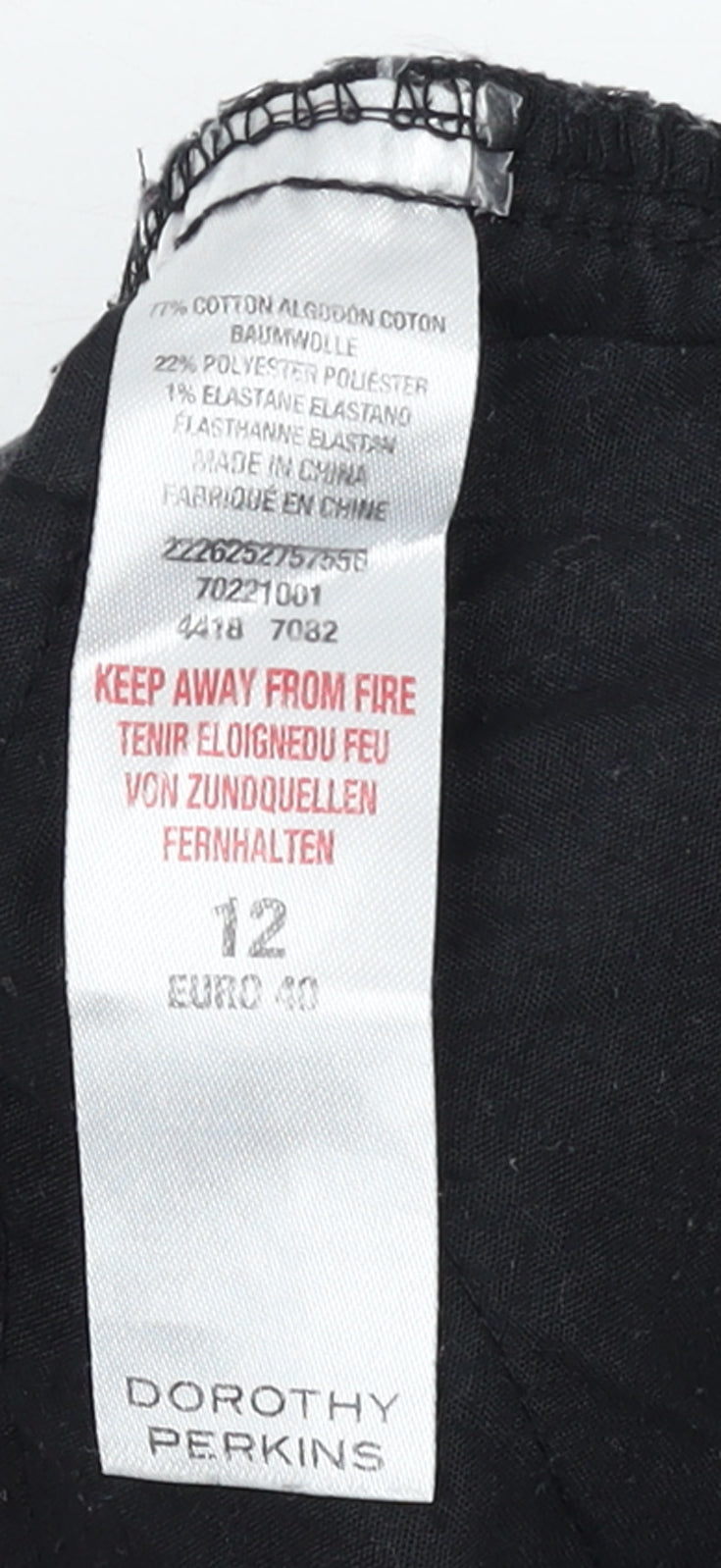 Dorothy Perkins Women's Black Size 12 Straight Leg Stretch Jeans