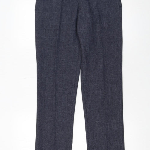 Next Men's Blue Polyester Dress Pants Trousers 28W 31L Regular Fit