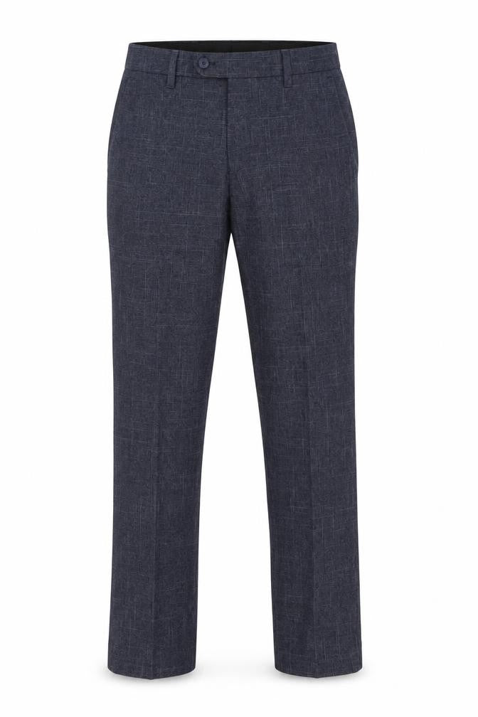 Front view of Next Men's Blue Polyester Dress Pants Trousers 28W 31L Regular Fit