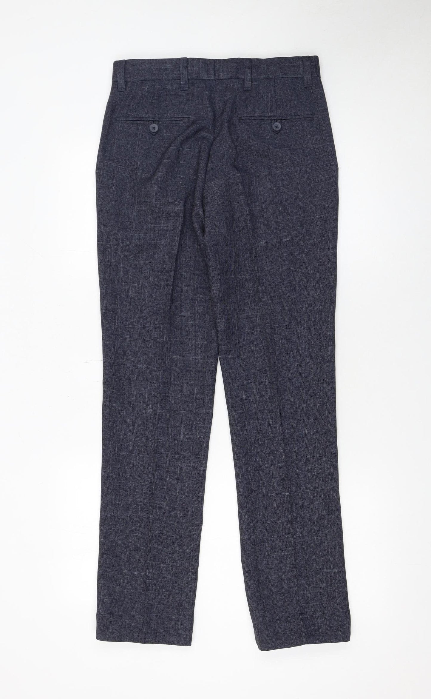 Next Men's Blue Polyester Dress Pants Trousers 28W 31L Regular Fit