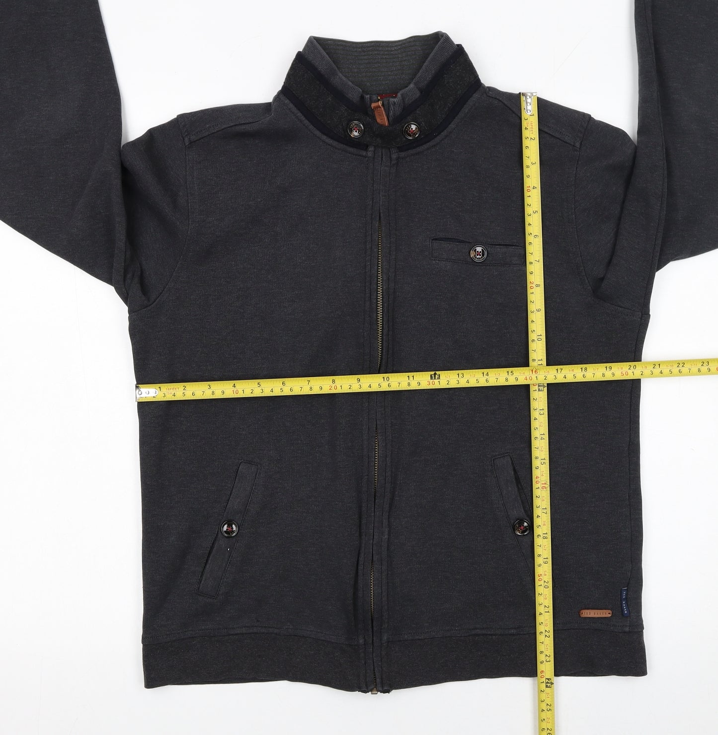 Ted Baker Men's Black Full Zip Sweatshirt Size L Regular Fit