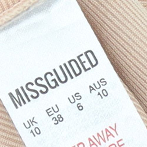 Missguided Women's Beige Midi Bodycon Pencil Skirt Size 10