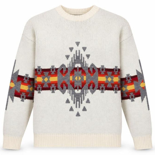 Urban Outfitters Men's Ivory Aztec Knit Jumper Size S