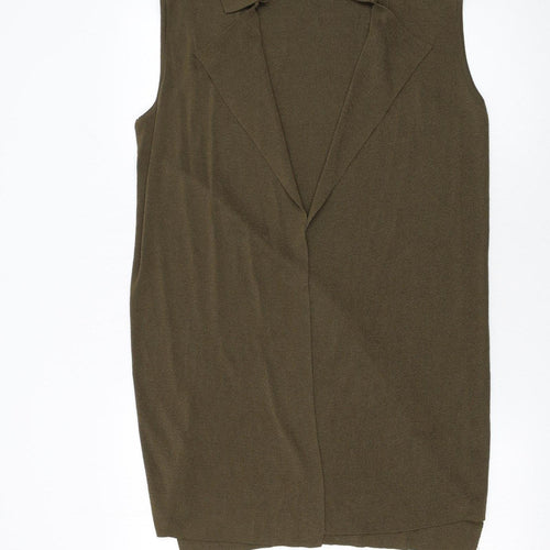 Marks and Spencer Women’s Green Collared Sleeveless Knit Vest Size 10