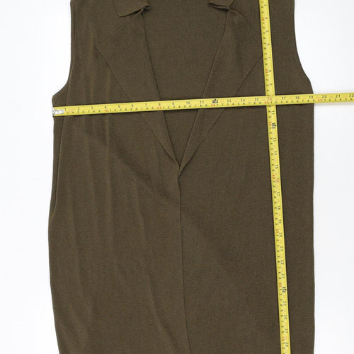 Marks and Spencer Women’s Green Collared Sleeveless Knit Vest Size 10