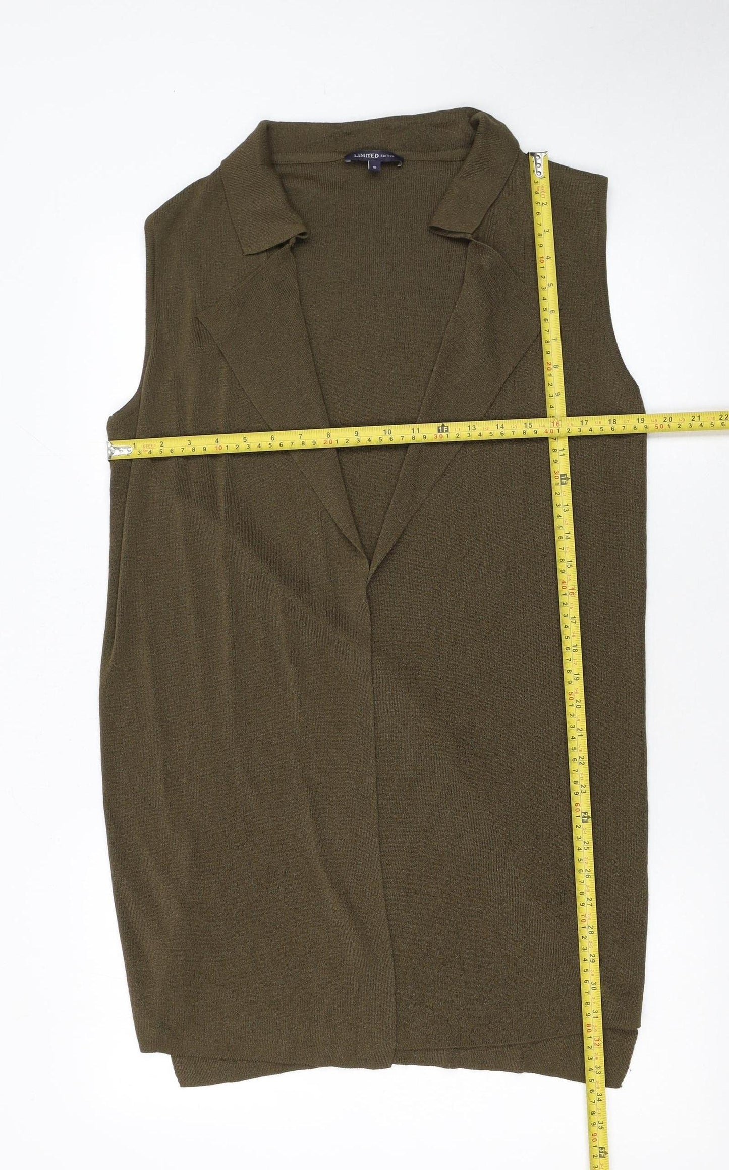 Marks and Spencer Women’s Green Collared Sleeveless Knit Vest Size 10