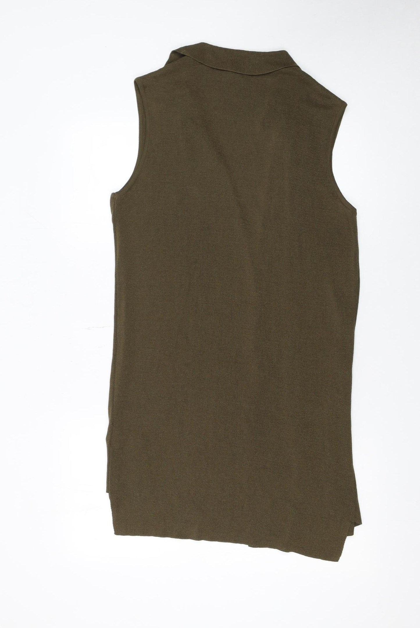 Marks and Spencer Women’s Green Collared Sleeveless Knit Vest Size 10