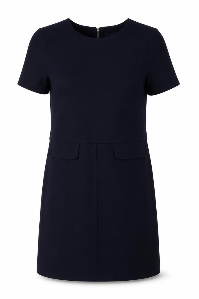 Front view of Next Women’s Black Short Sleeve Shift Dress, size UK 8