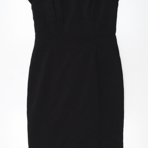 Oasis Women's Black Size 10 Bodycon Knee Length Dress