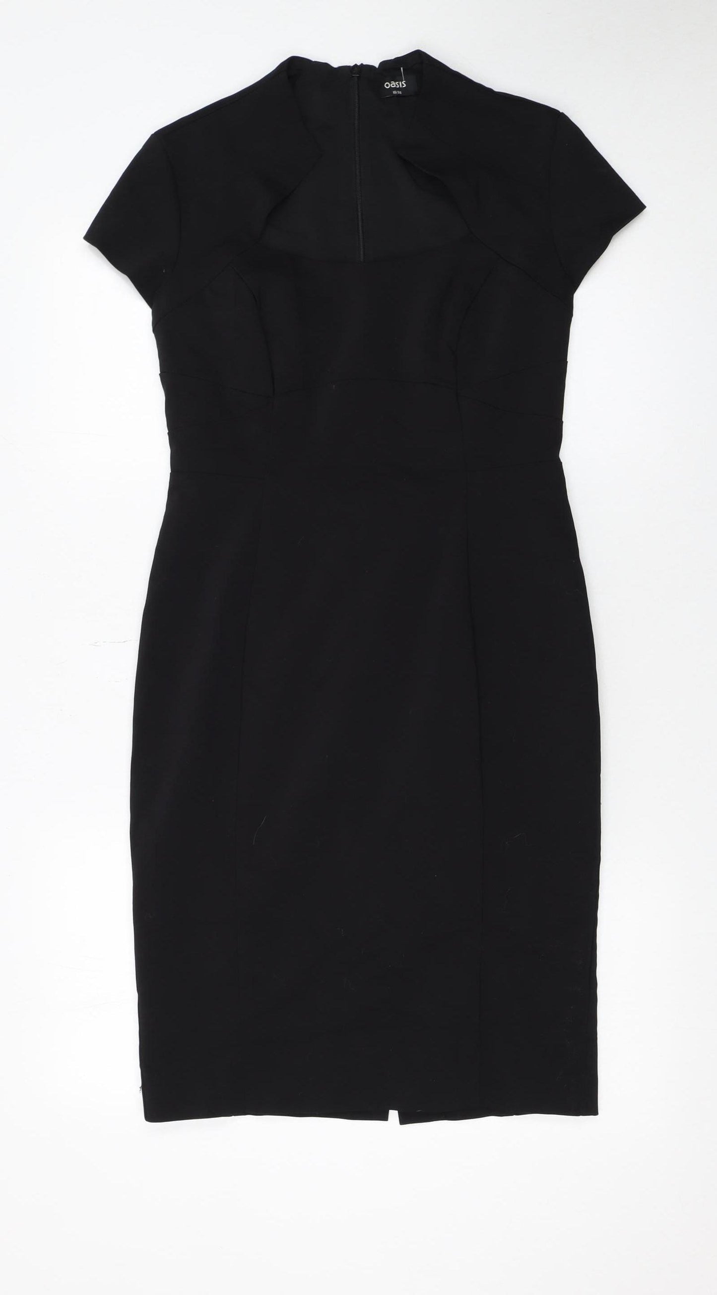 Oasis Women's Black Size 10 Bodycon Knee Length Dress