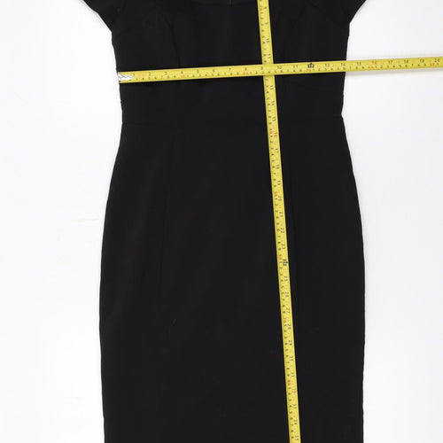 Oasis Women's Black Size 10 Bodycon Knee Length Dress