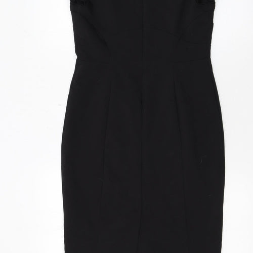 Oasis Women's Black Size 10 Bodycon Knee Length Dress