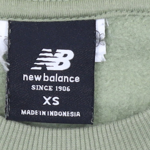New Balance Womens Green XS Crew Neck Pullover Sweatshirt