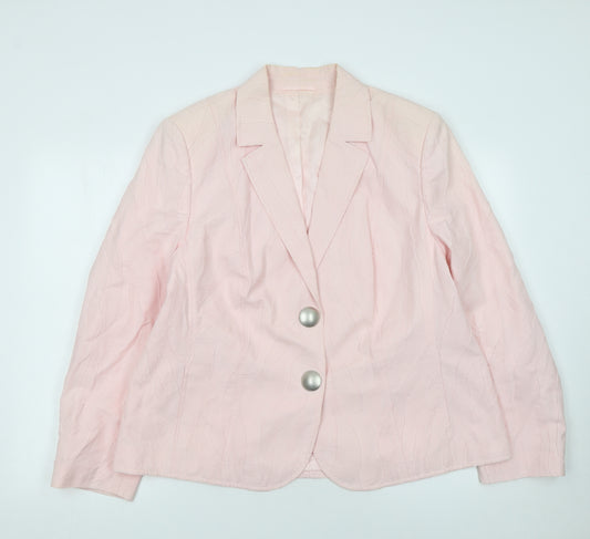 Basler Women's Pink Cotton Lined Blazer Size 20 Tailored Jacket