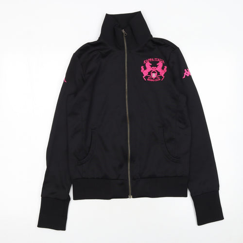 Kappa Women’s Black Track Jacket L Riding Club Logo Zip Front