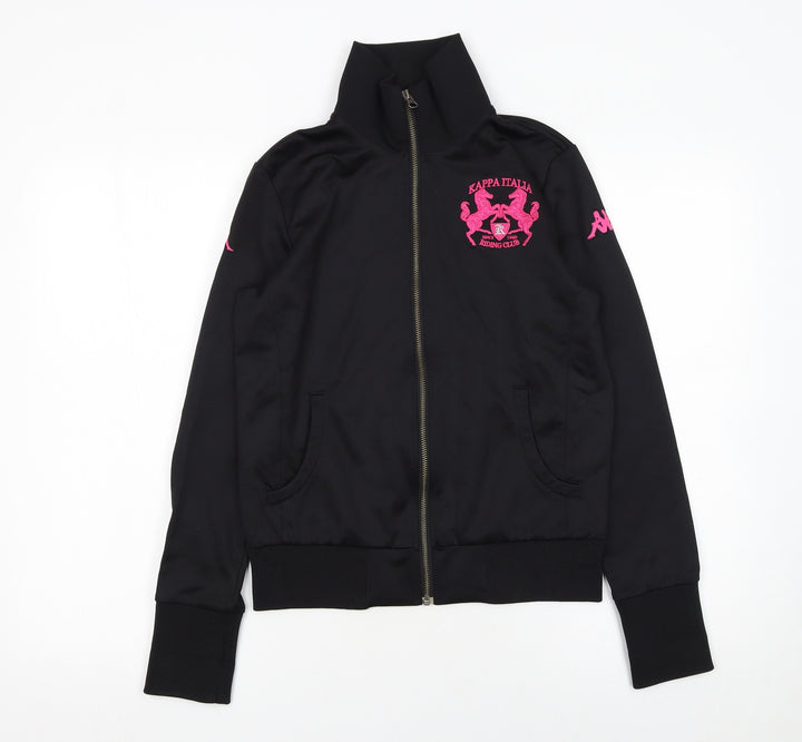 Kappa Women’s Black Track Jacket L Riding Club Logo Zip Front