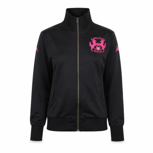 Kappa Women’s Black Track Jacket L Riding Club Logo Zip Front
