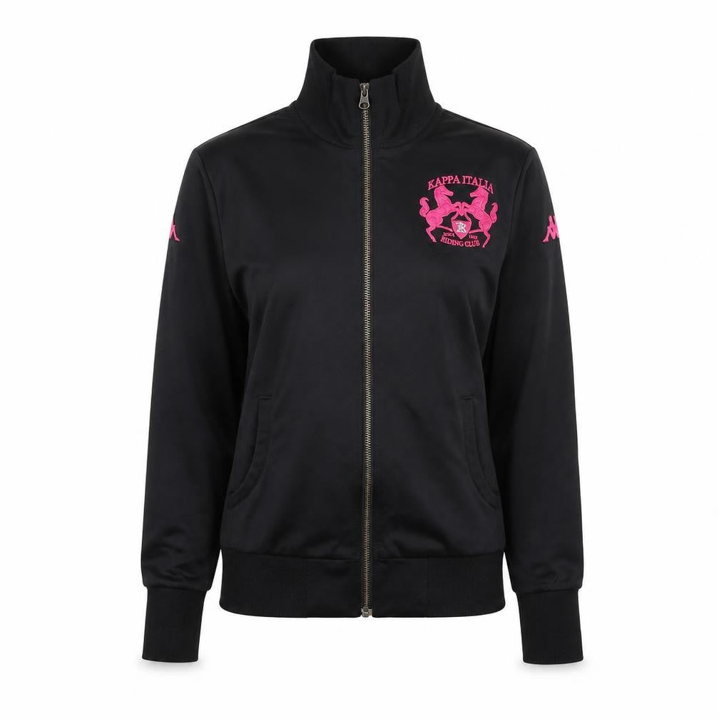 Kappa Women’s Black Track Jacket L Riding Club Logo Zip Front